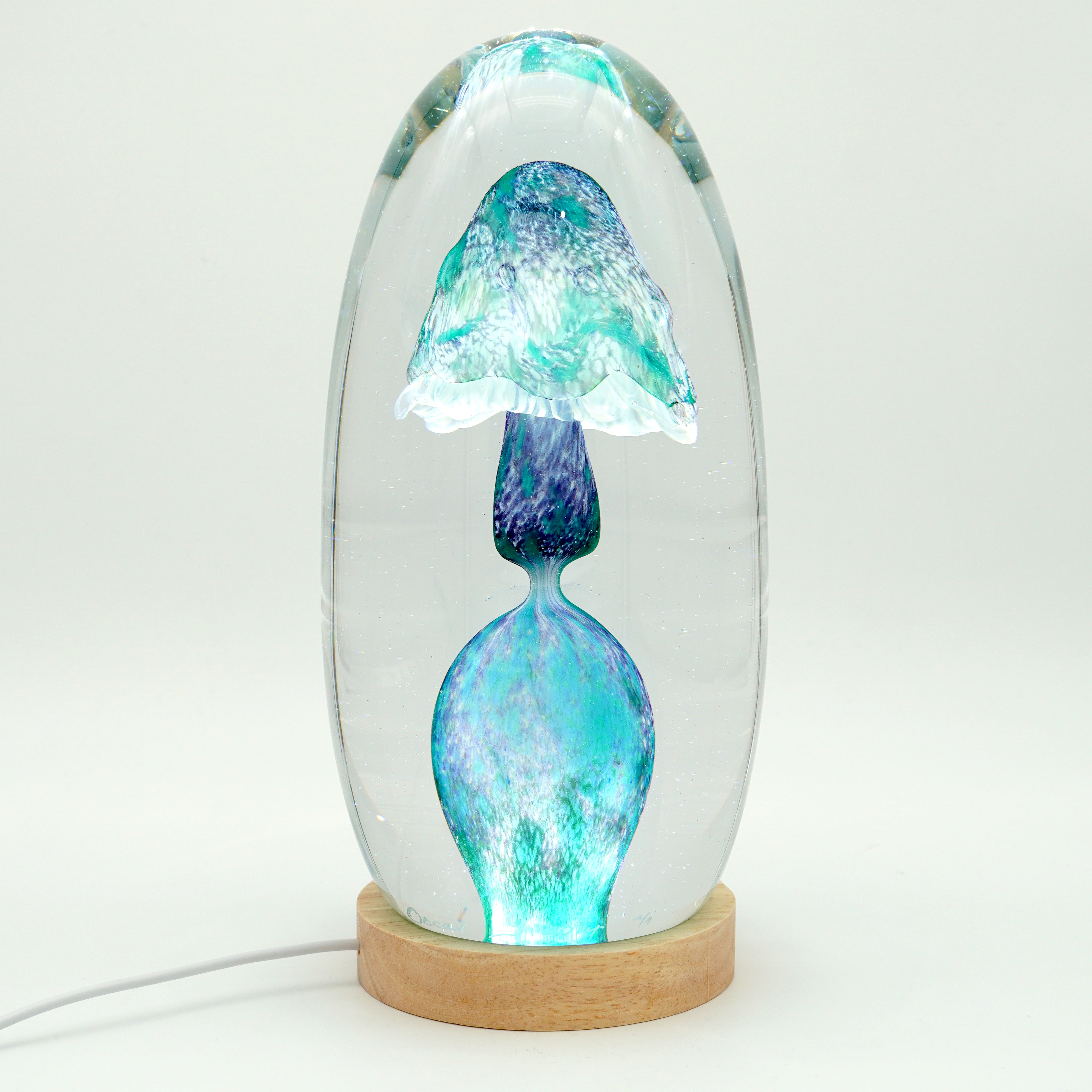 Sculpture champignon bleu (pièce unique, un seul exemplaire)