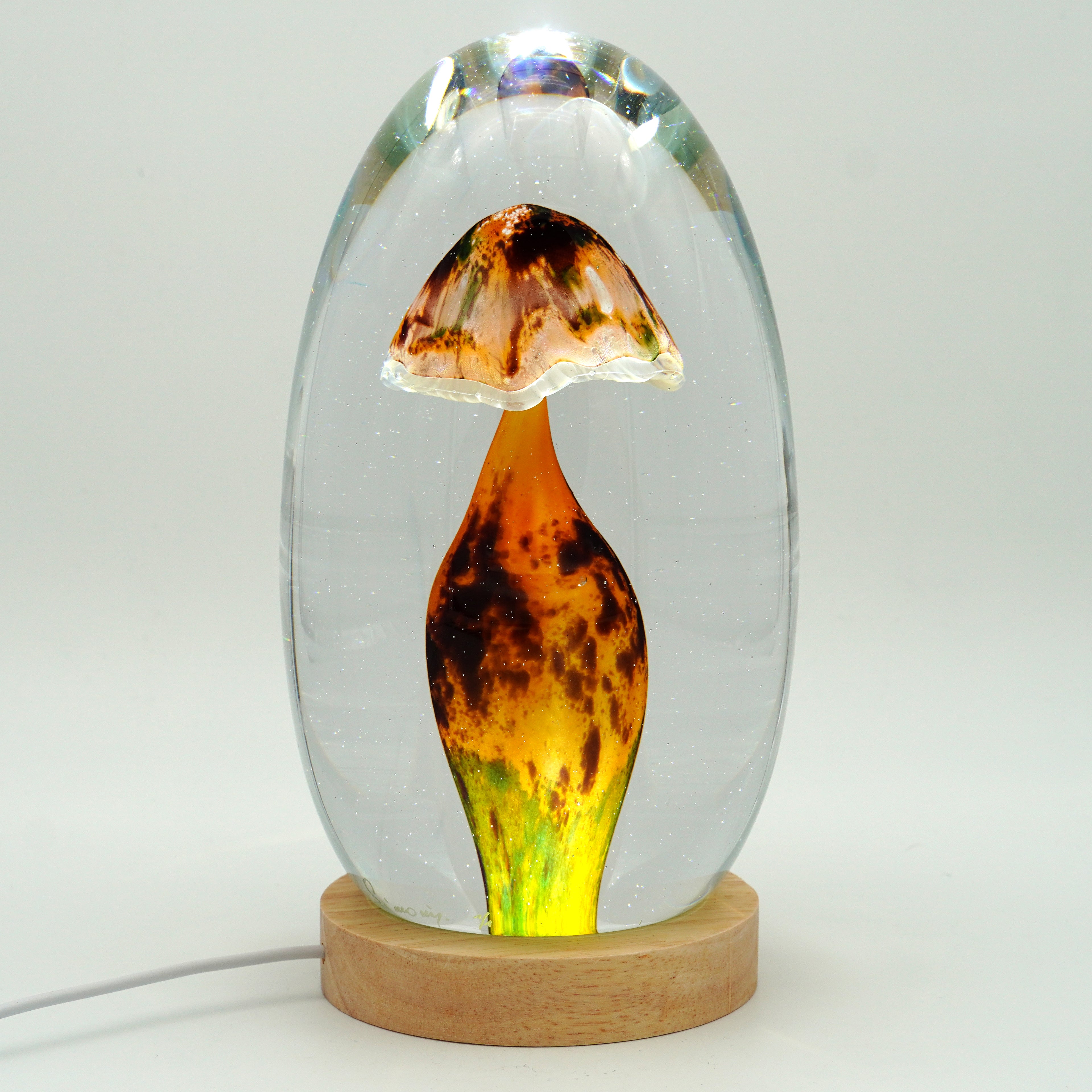 Sculpture Champignon jaune (pièce unique, un seul exemplaire)