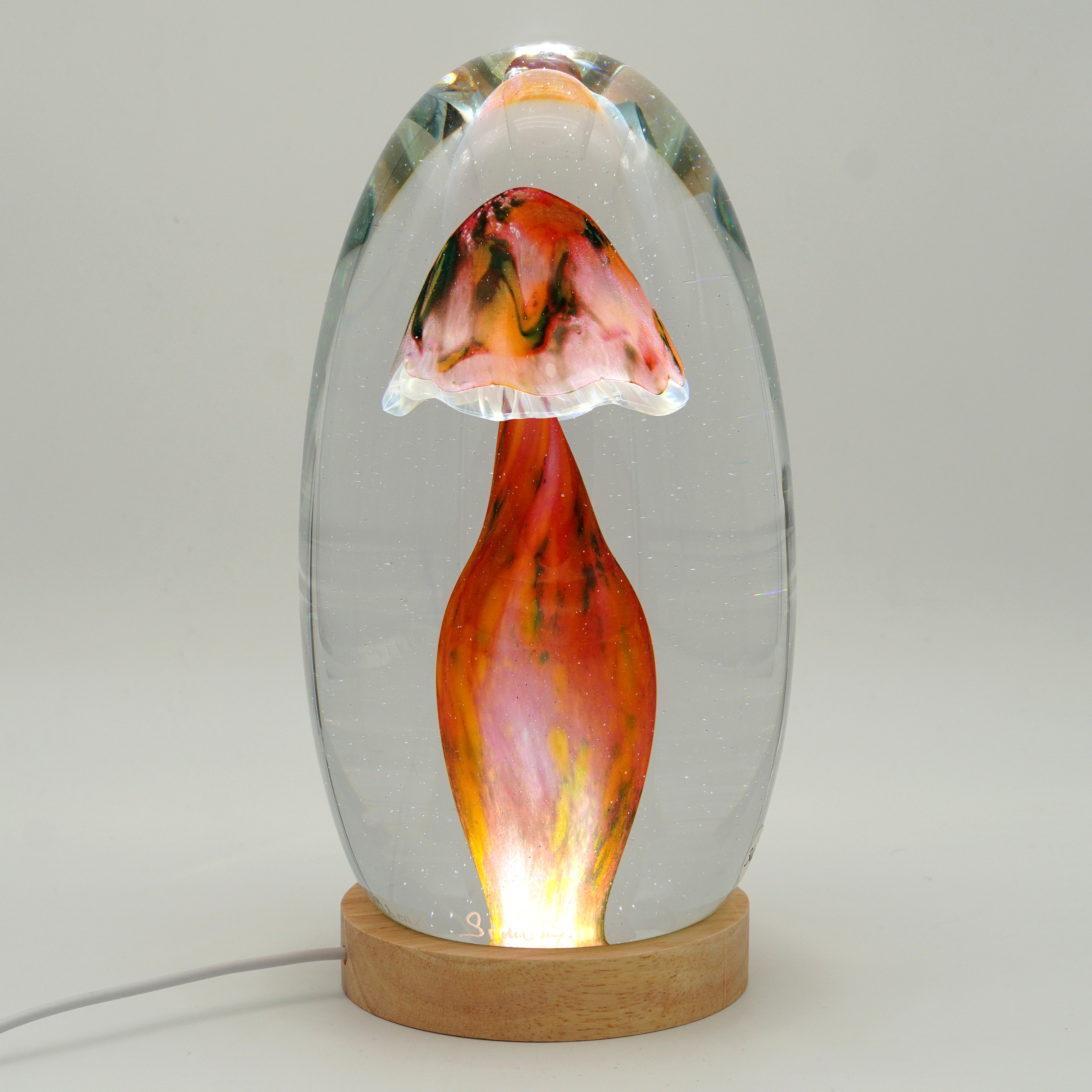 Sculpture champignon rose (pièce unique, un seul exemplaire)