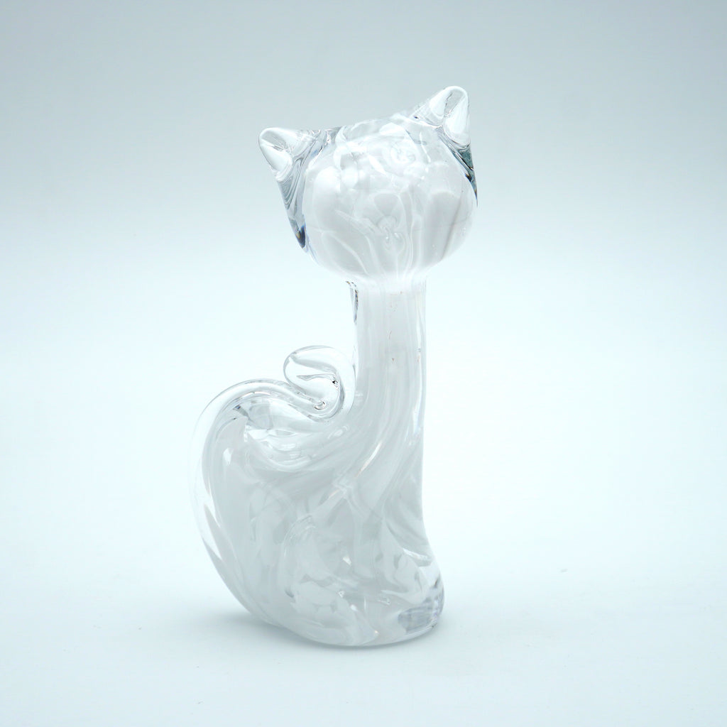 Chat en verre sculpté