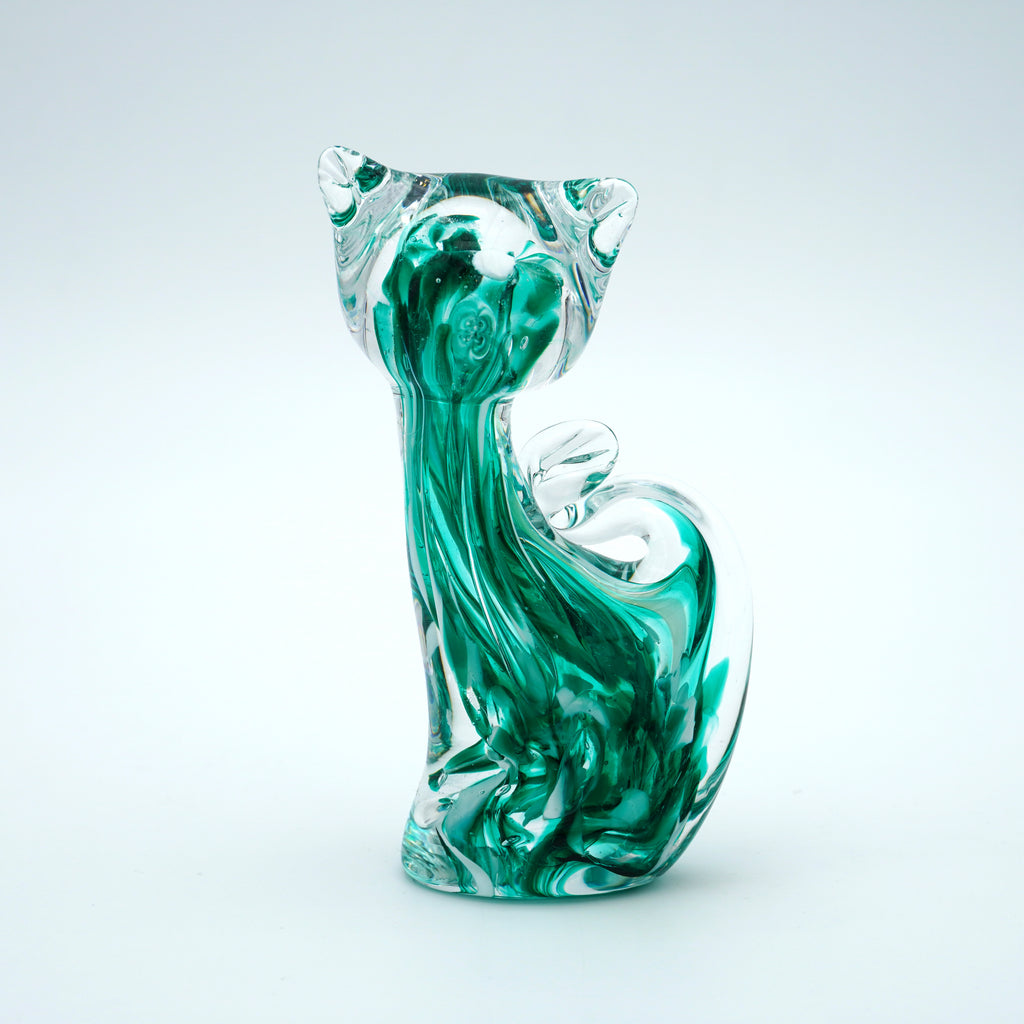 Chat en verre sculpté
