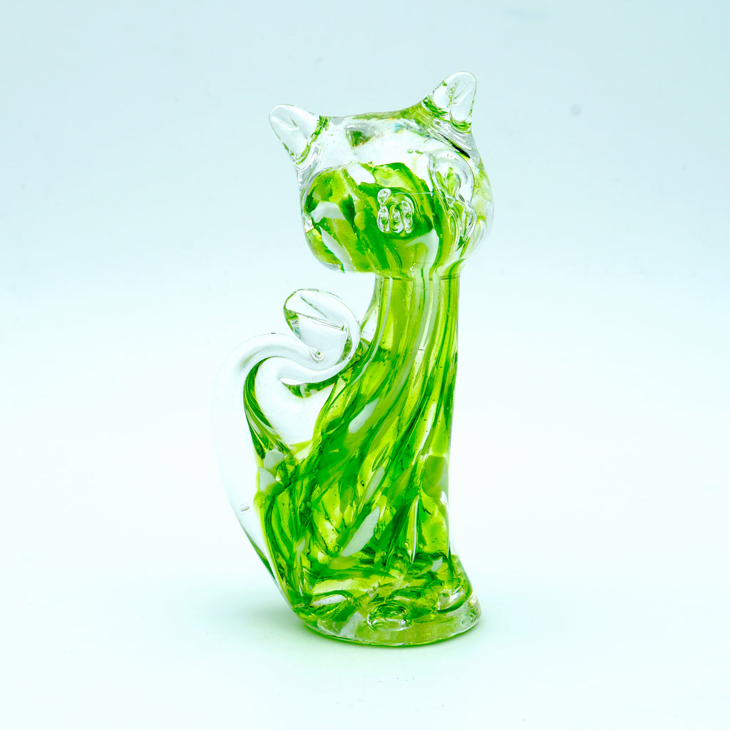 Chat en verre sculpté