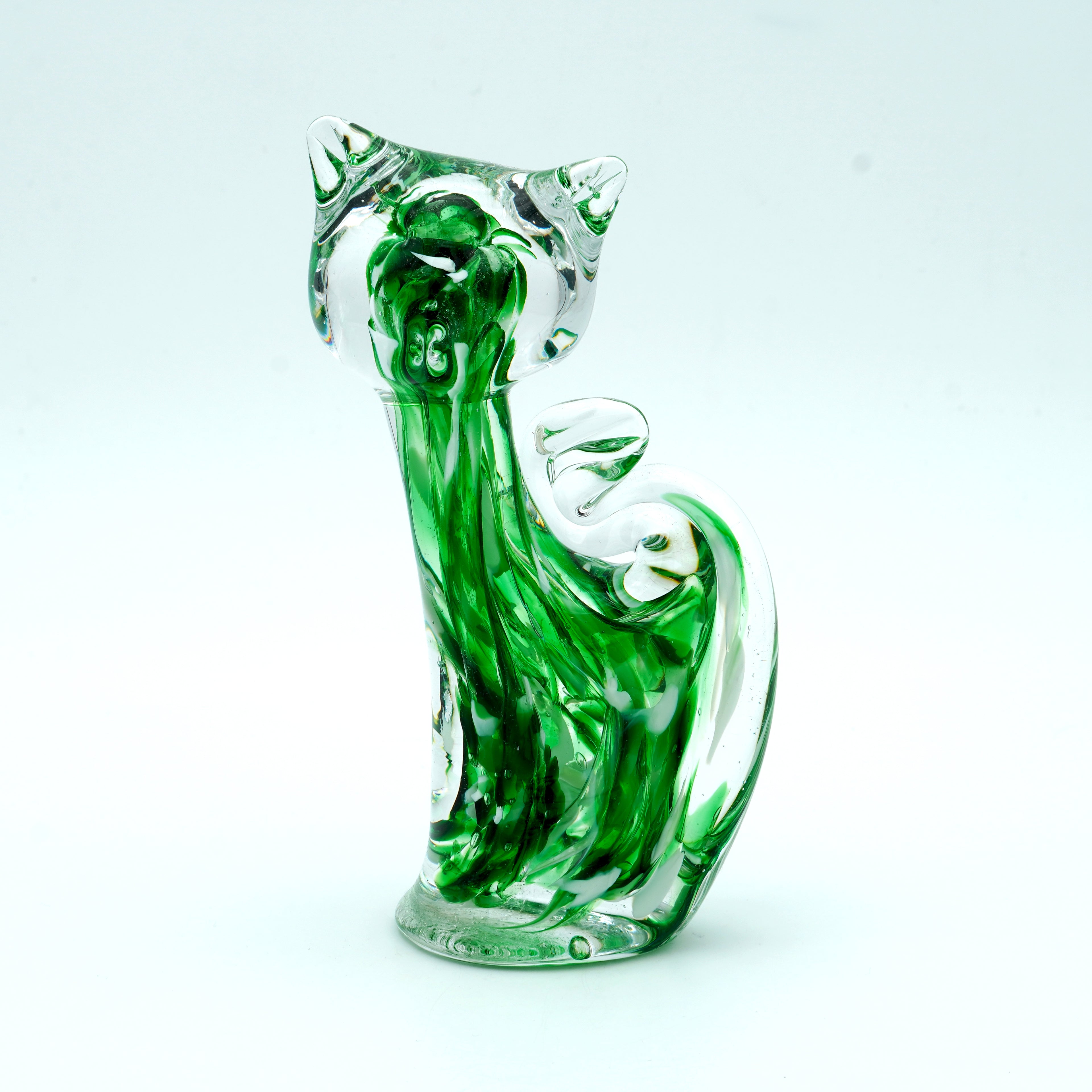 Chat en verre sculpté