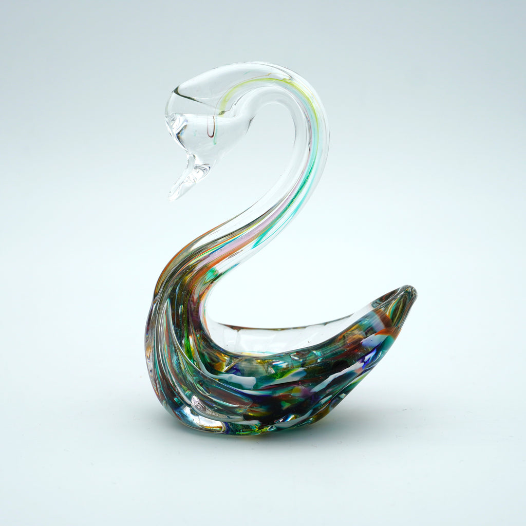 Cygne en verre sculpté