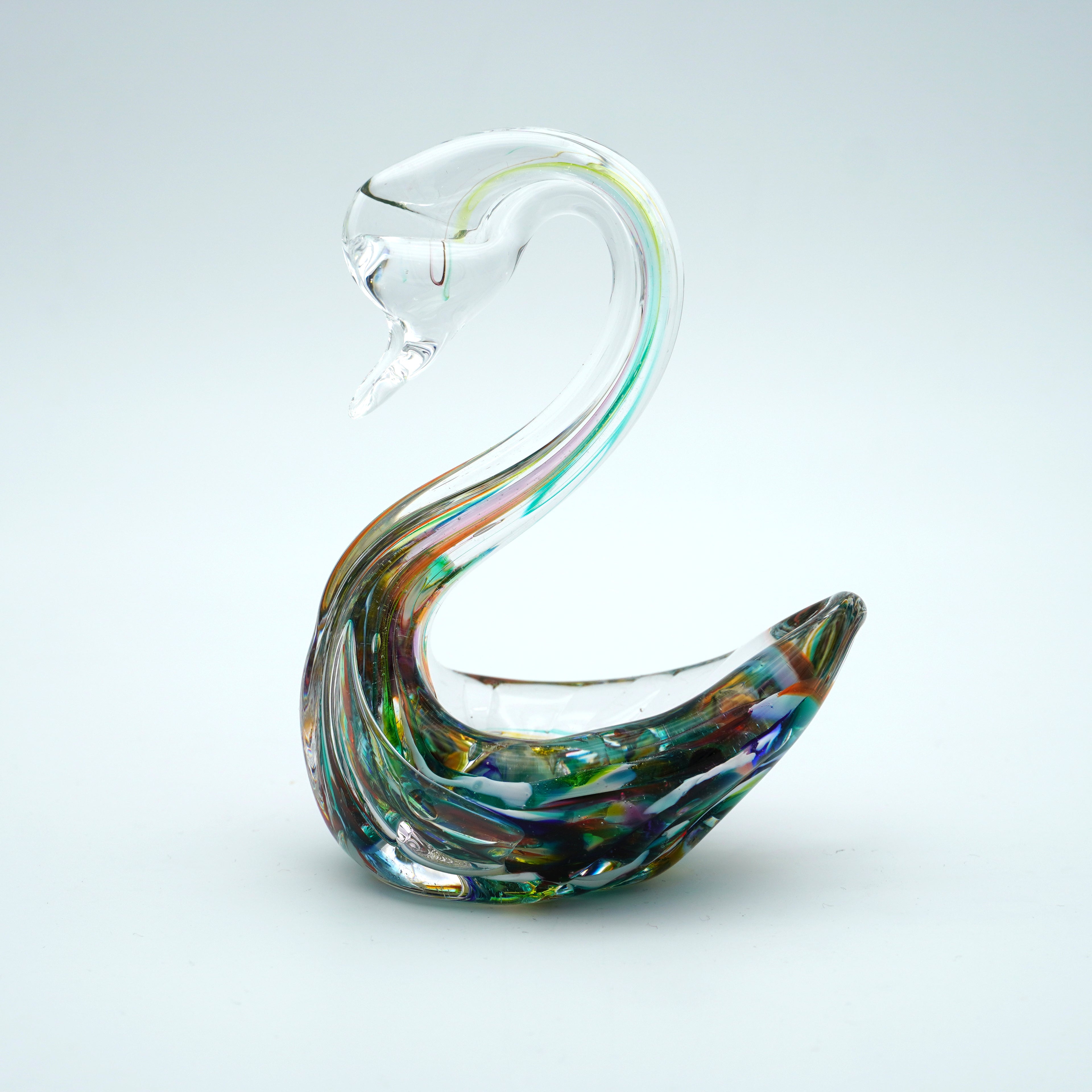 Cygne en verre sculpté