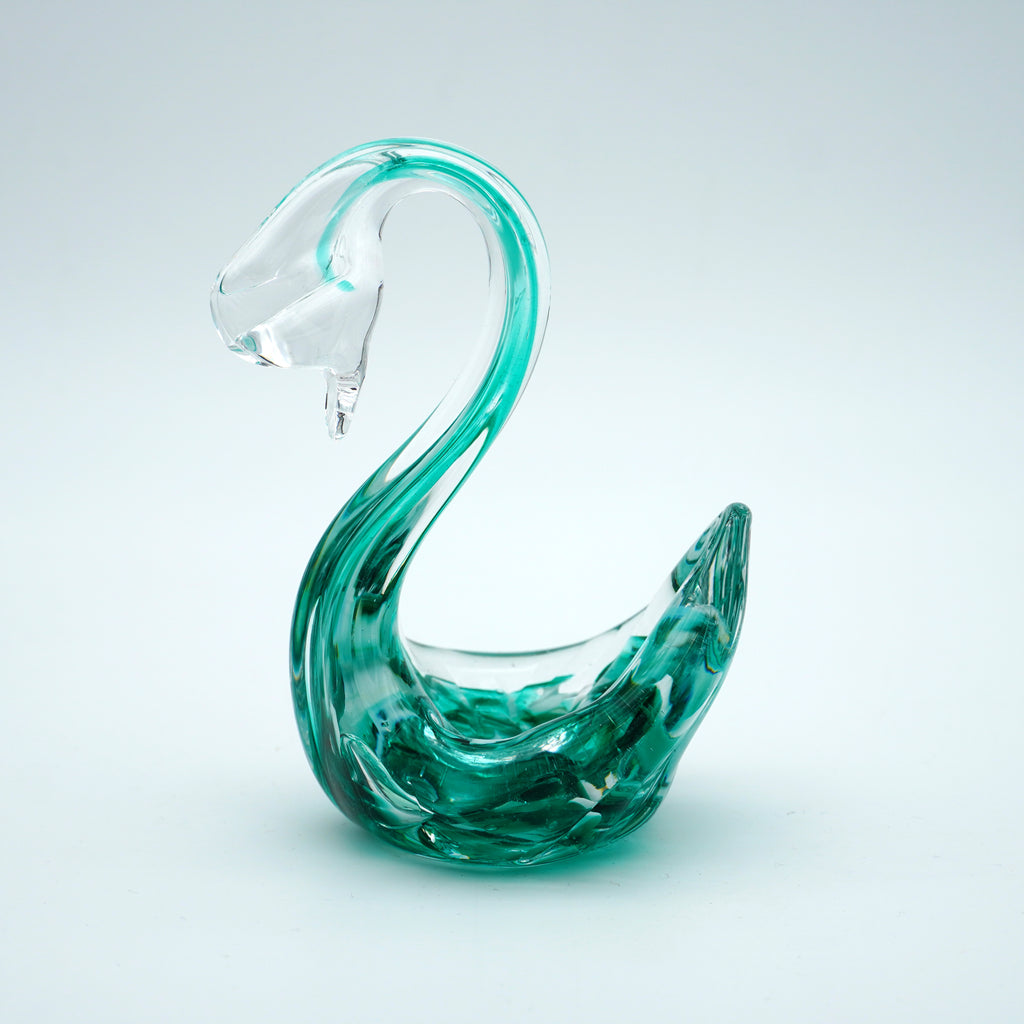 Cygne en verre sculpté