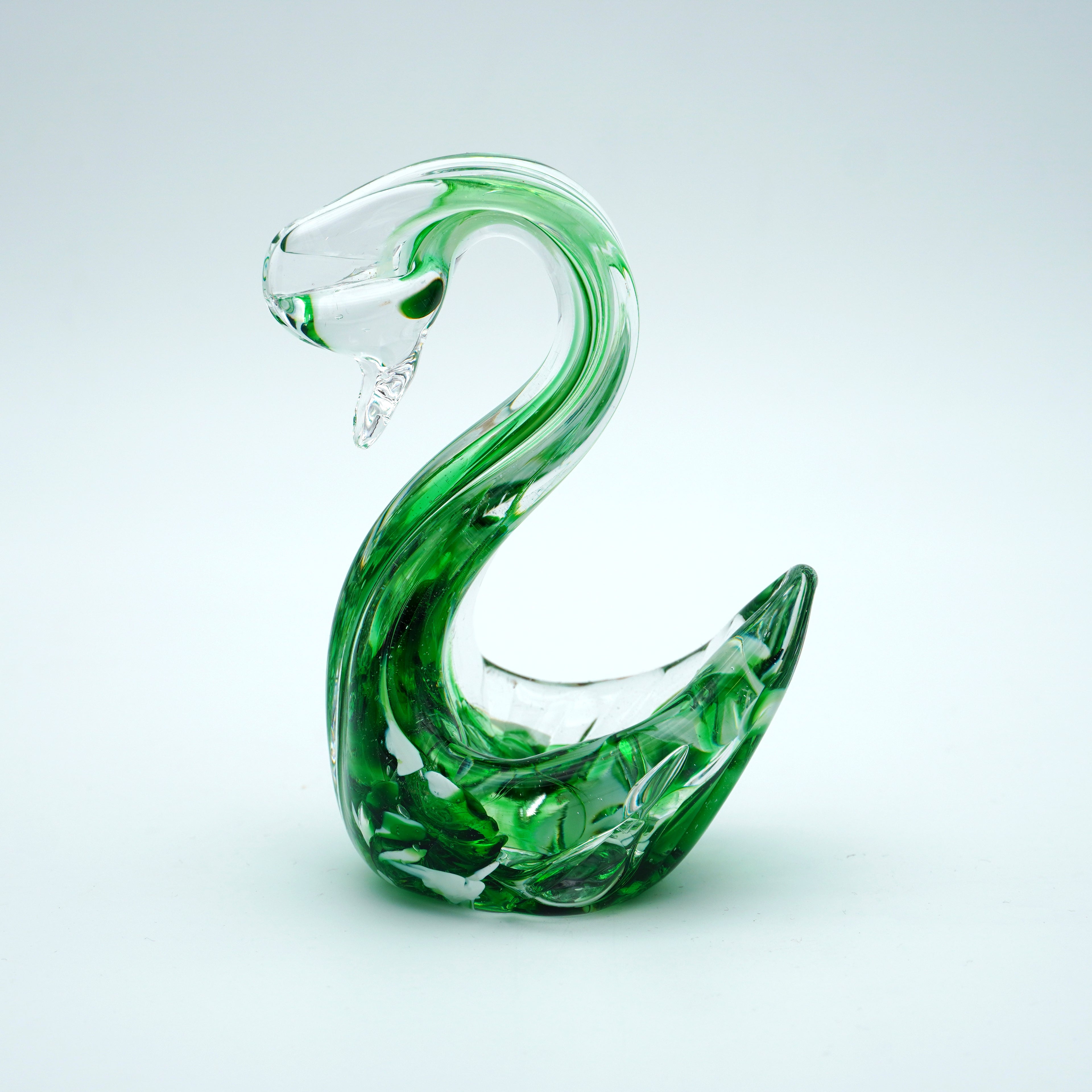 Cygne en verre sculpté