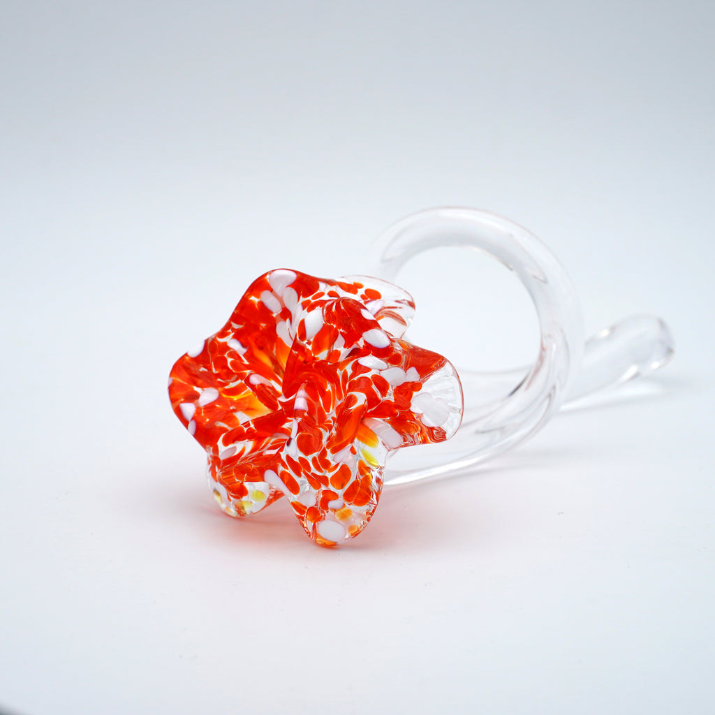 Rose en verre sculpté