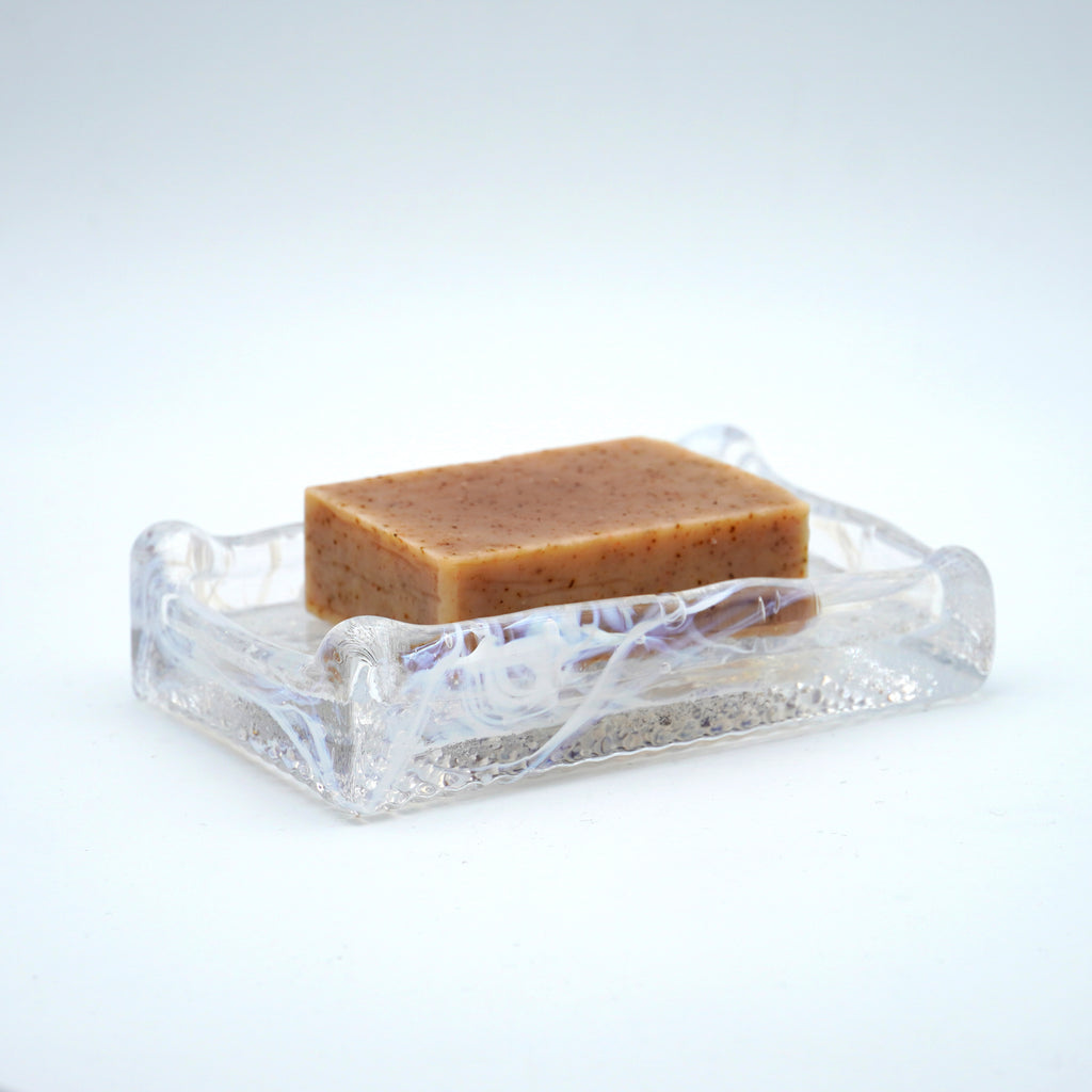 Porte savon en verre