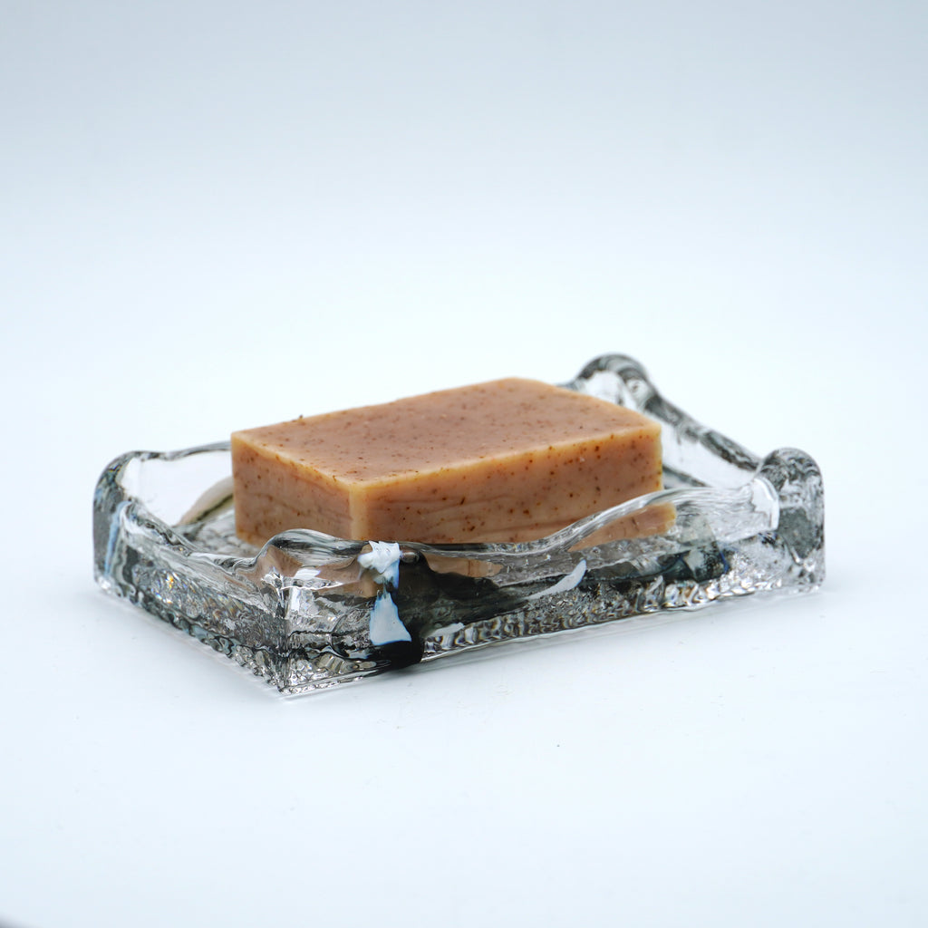 Porte savon en verre