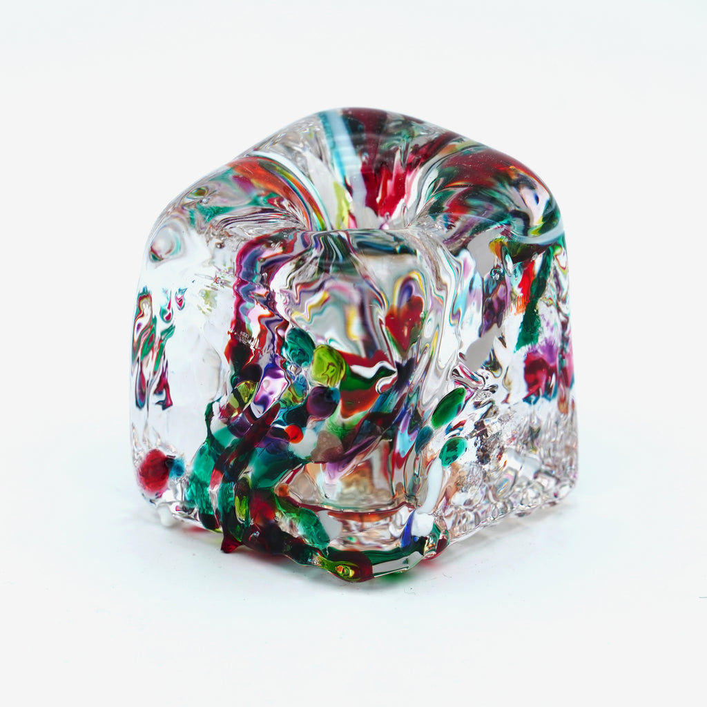 Porte stylo en verre sculpté