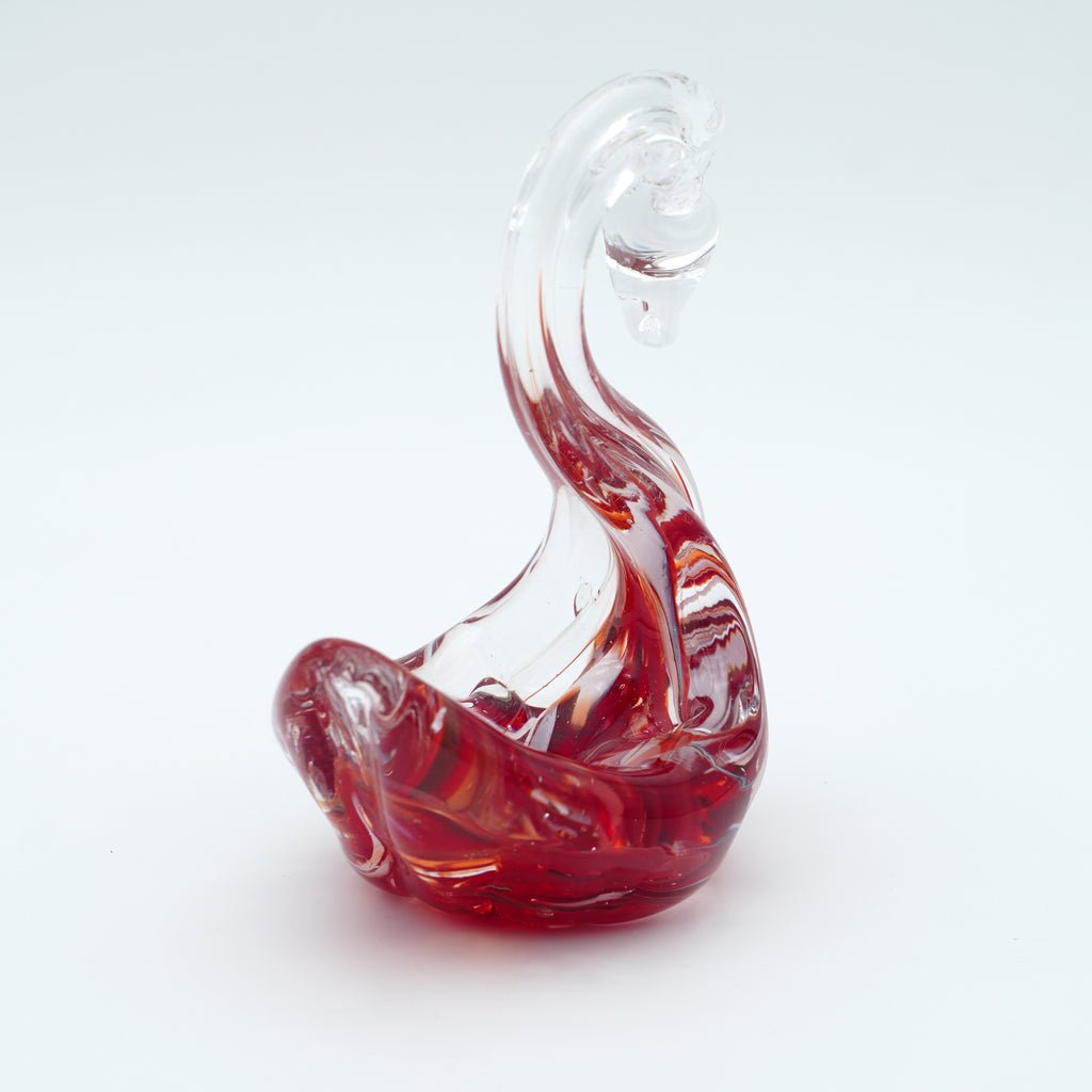 Cygne en verre sculpté