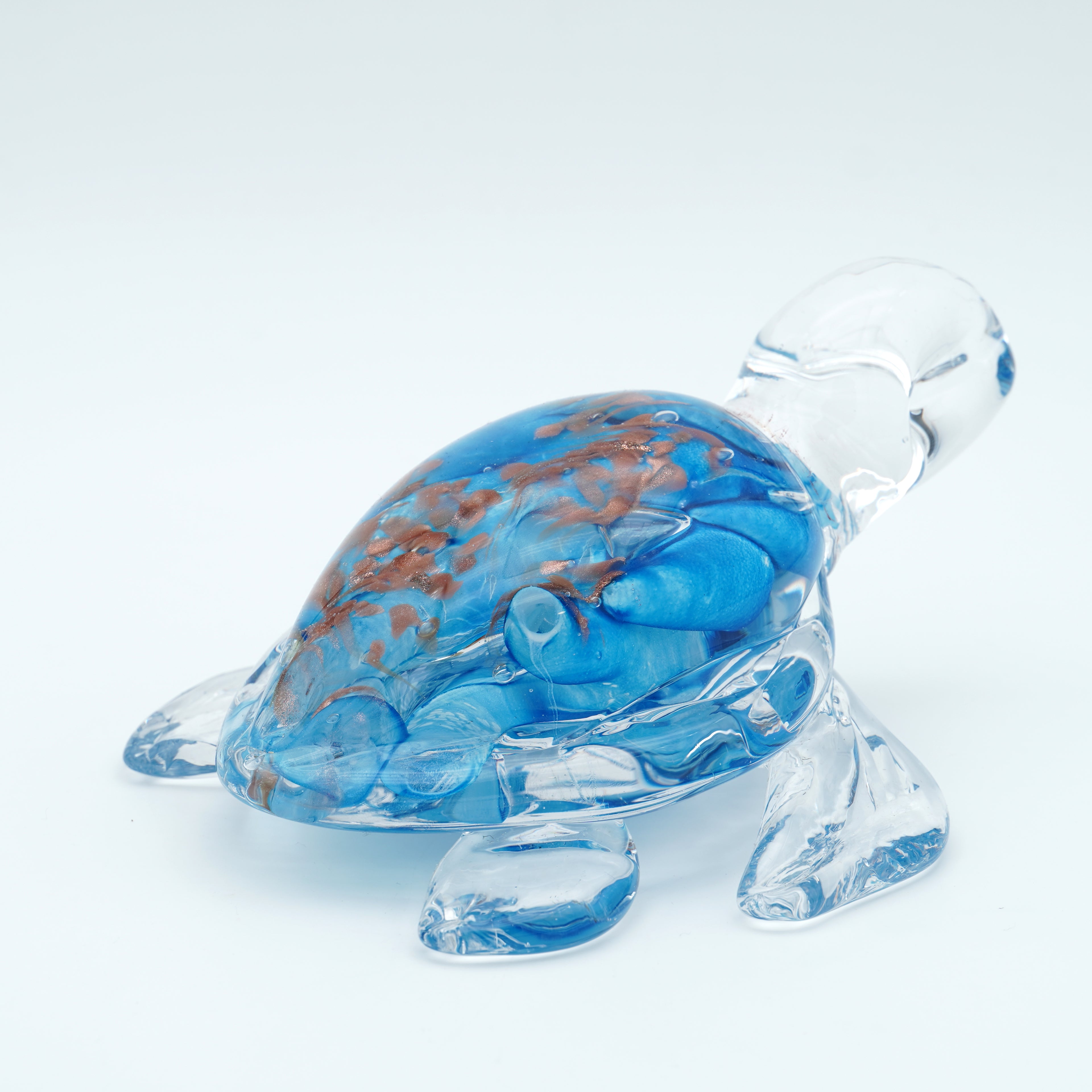 Tortue en verre sculpté