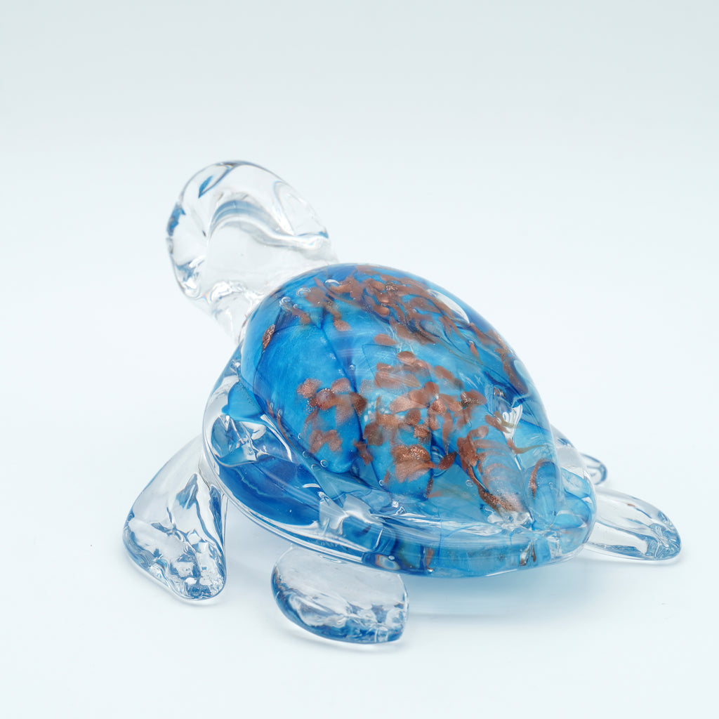 Tortue en verre sculpté