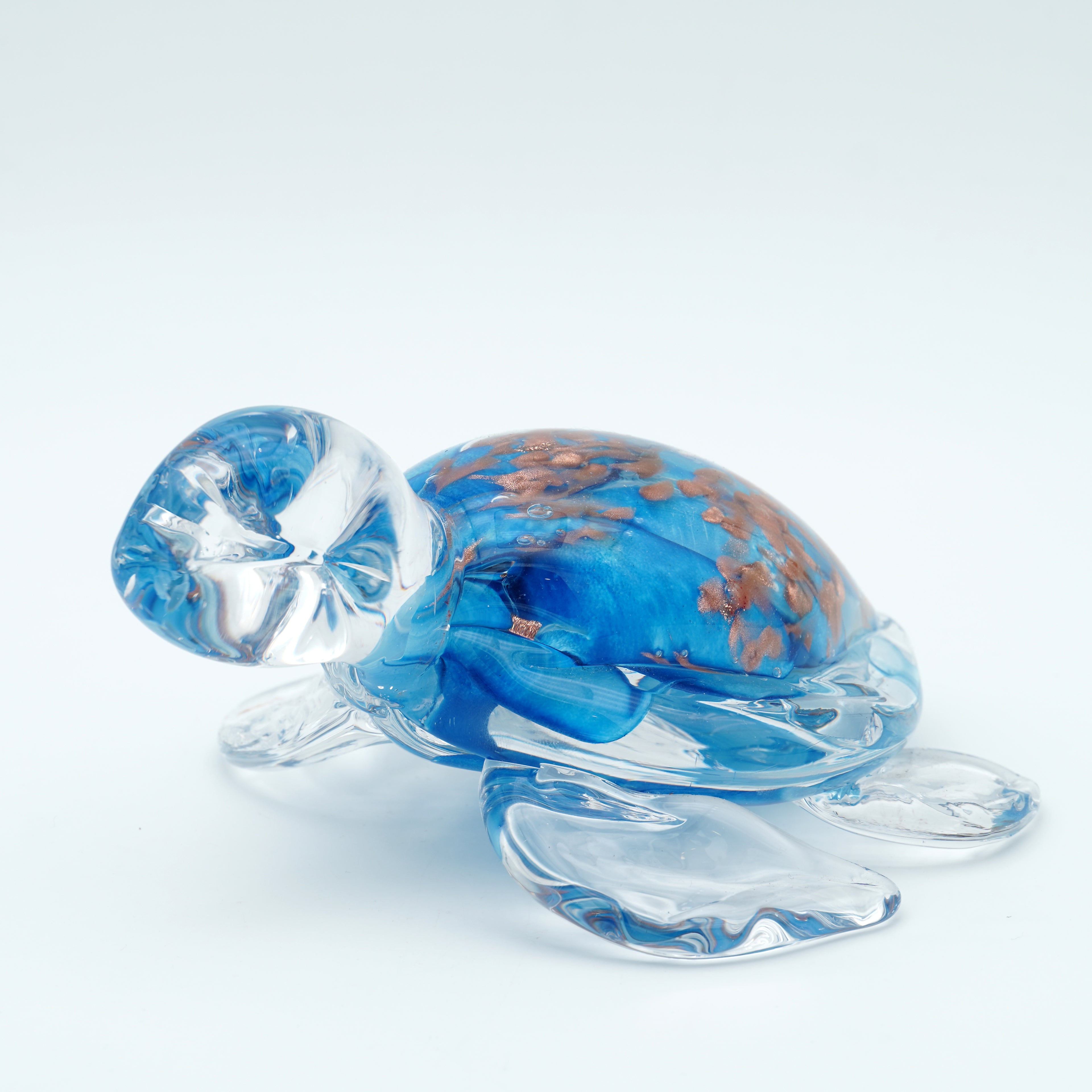 Tortue en verre sculpté