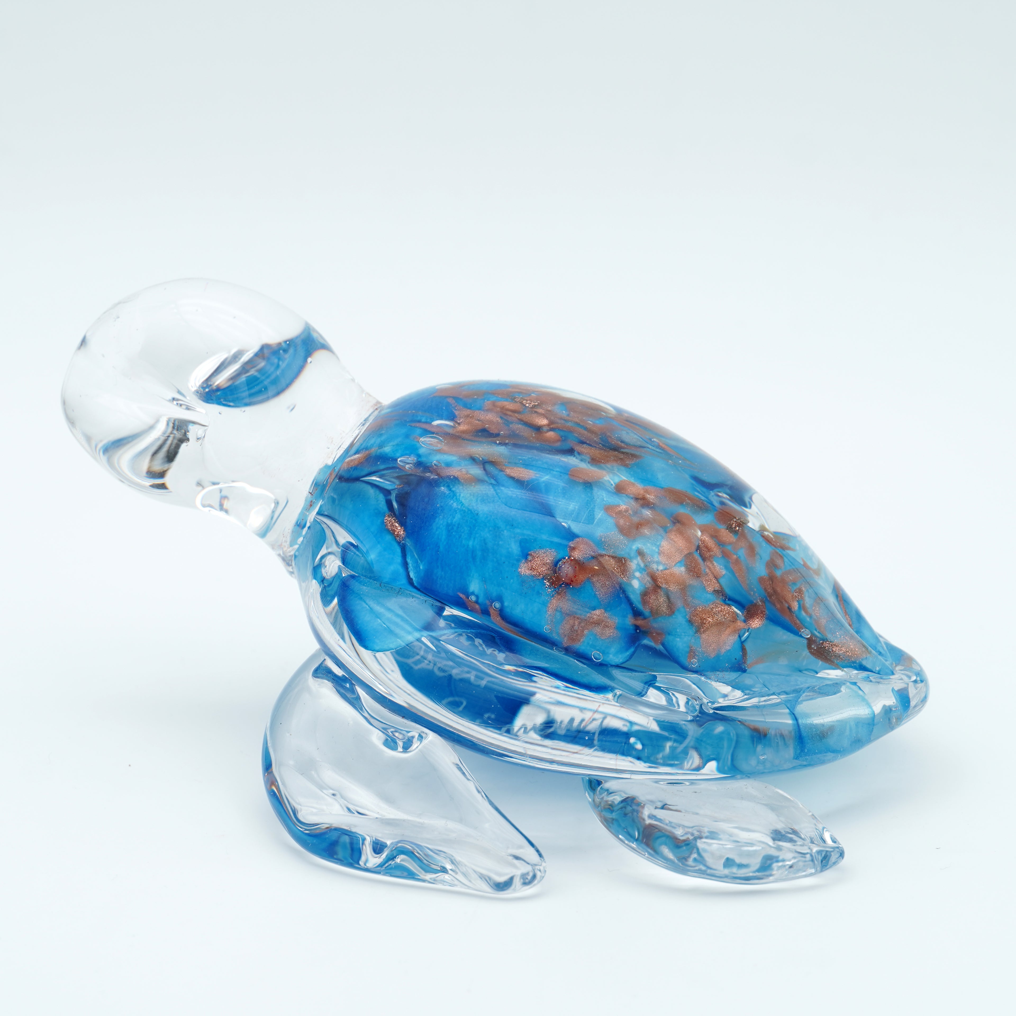 Tortue en verre sculpté