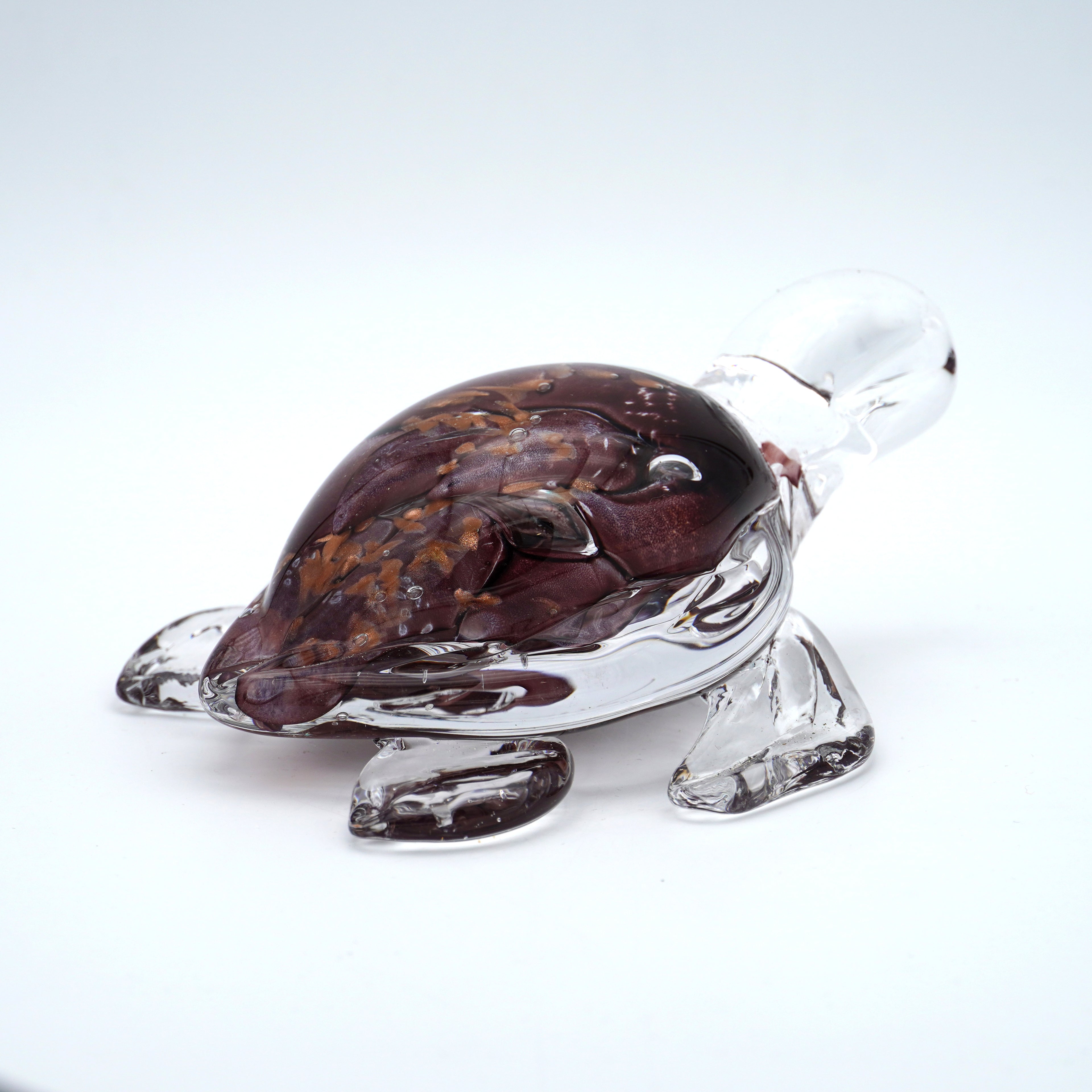 Tortue en verre sculpté