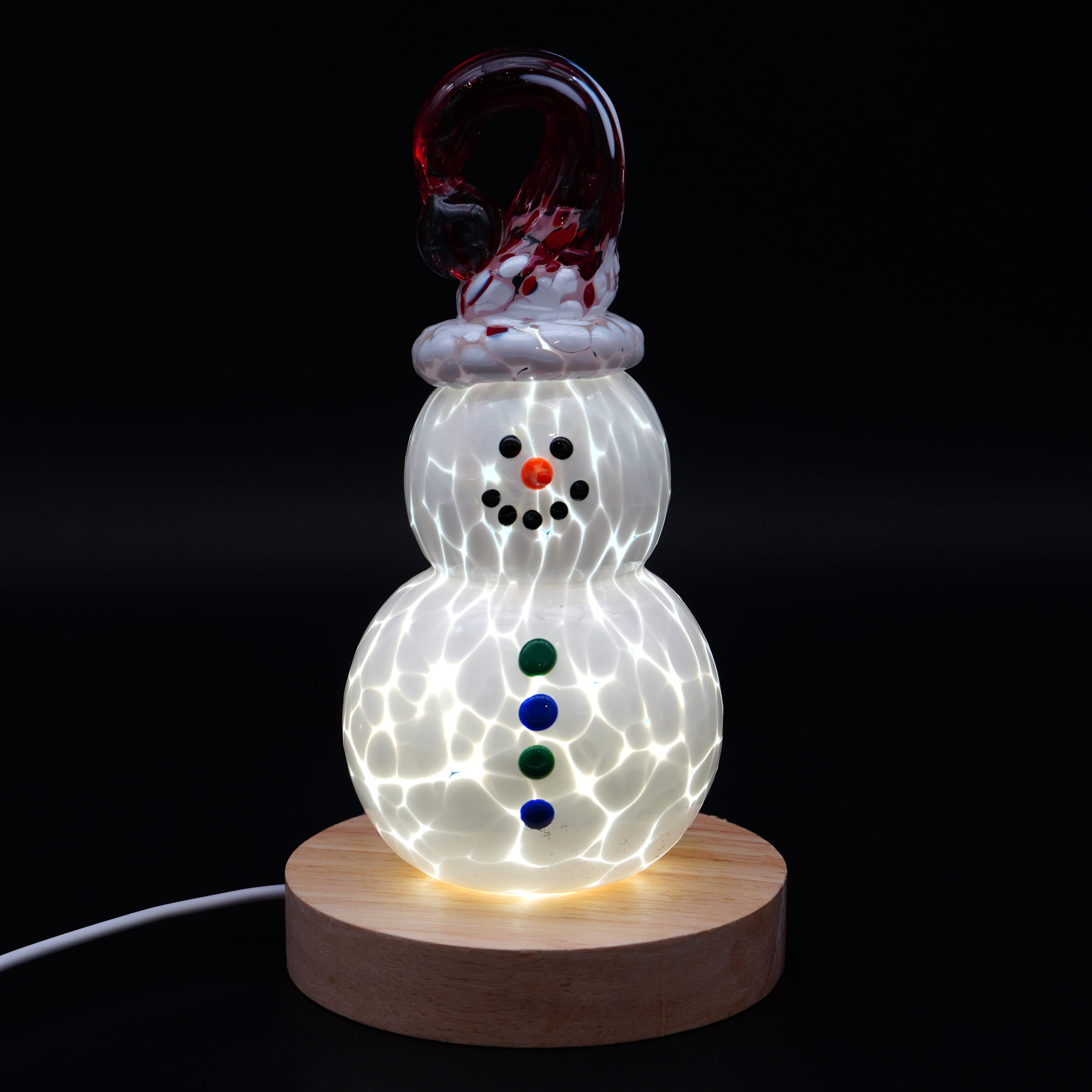 Bonhomme de neige en verre soufflé