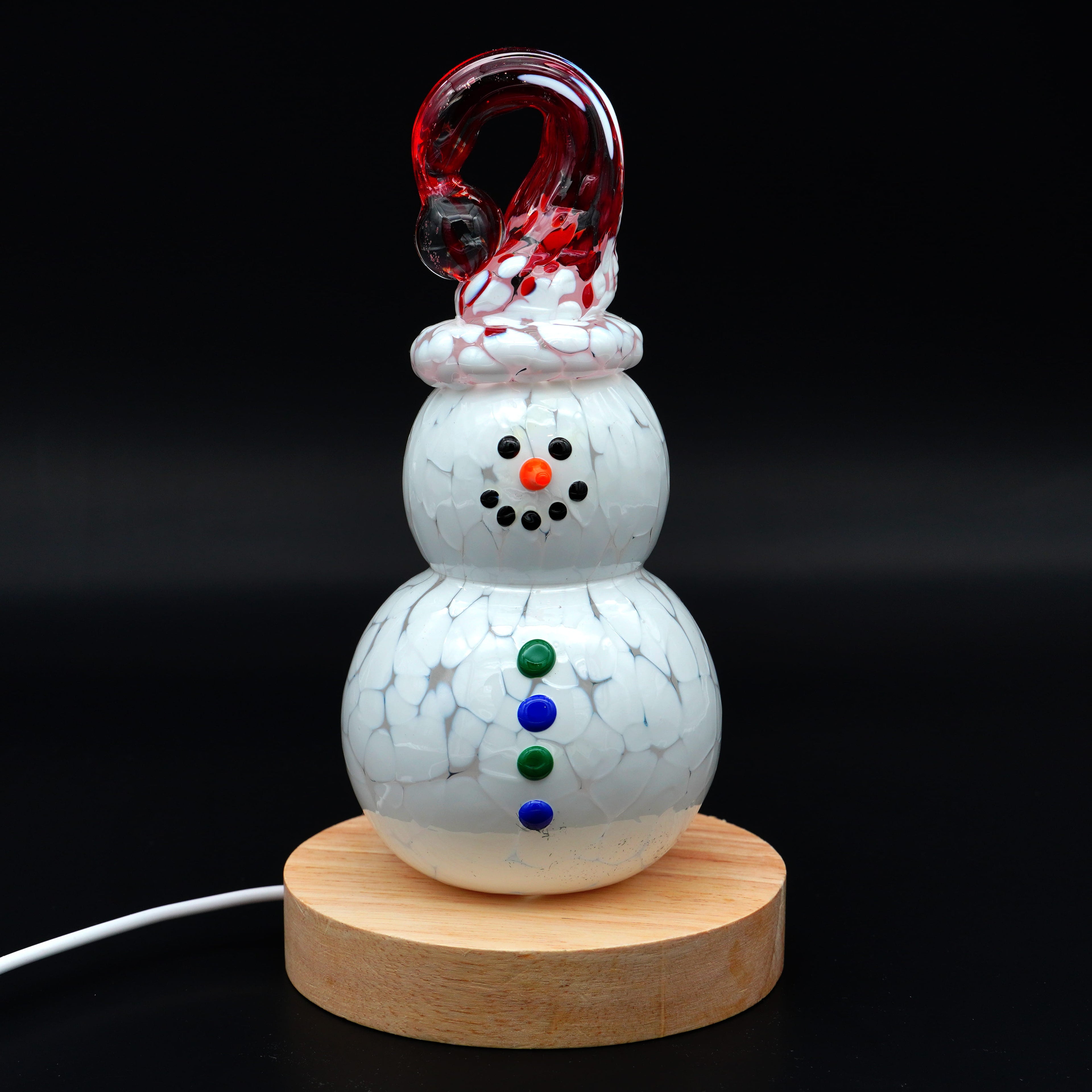 Bonhomme de neige en verre soufflé