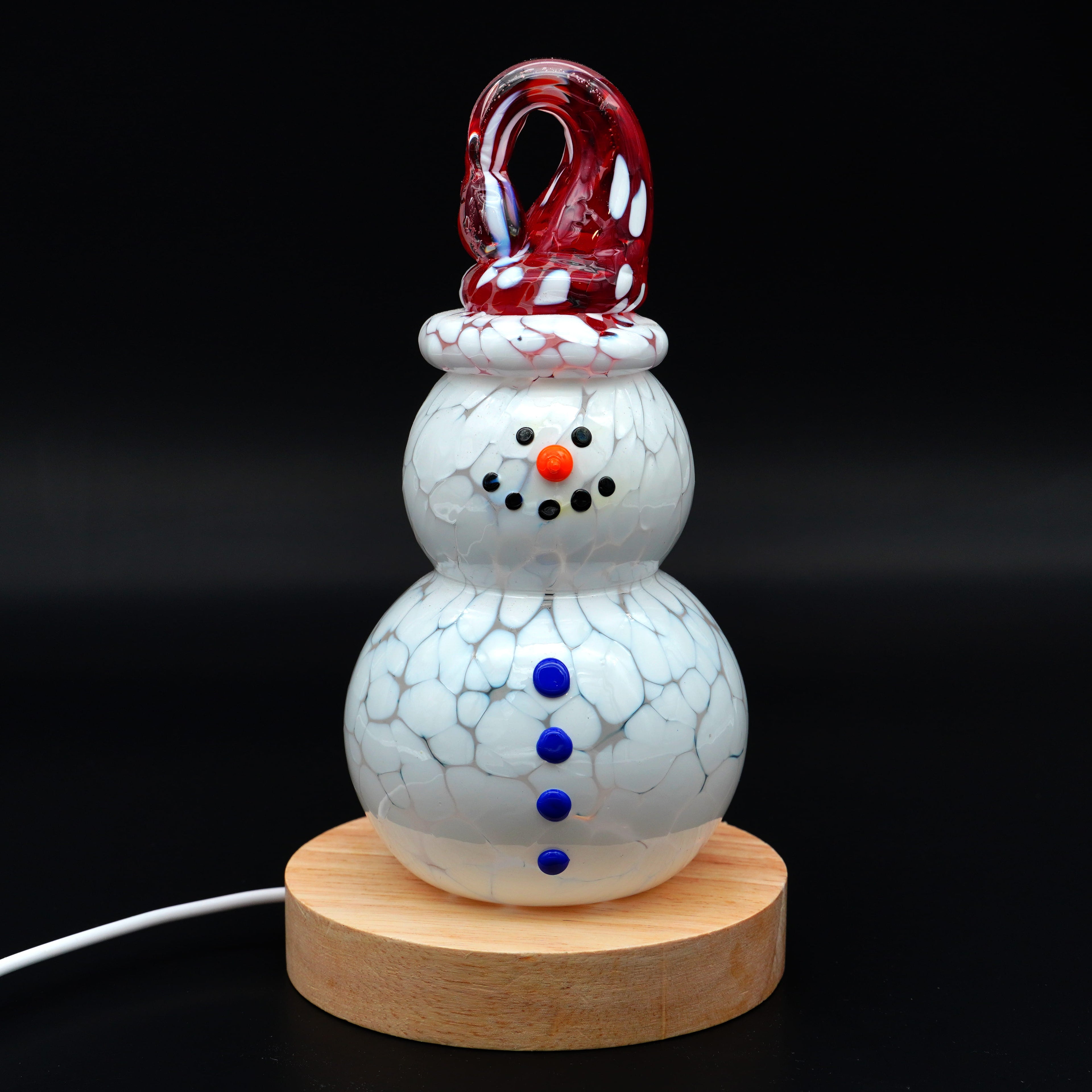 Bonhomme de neige en verre soufflé
