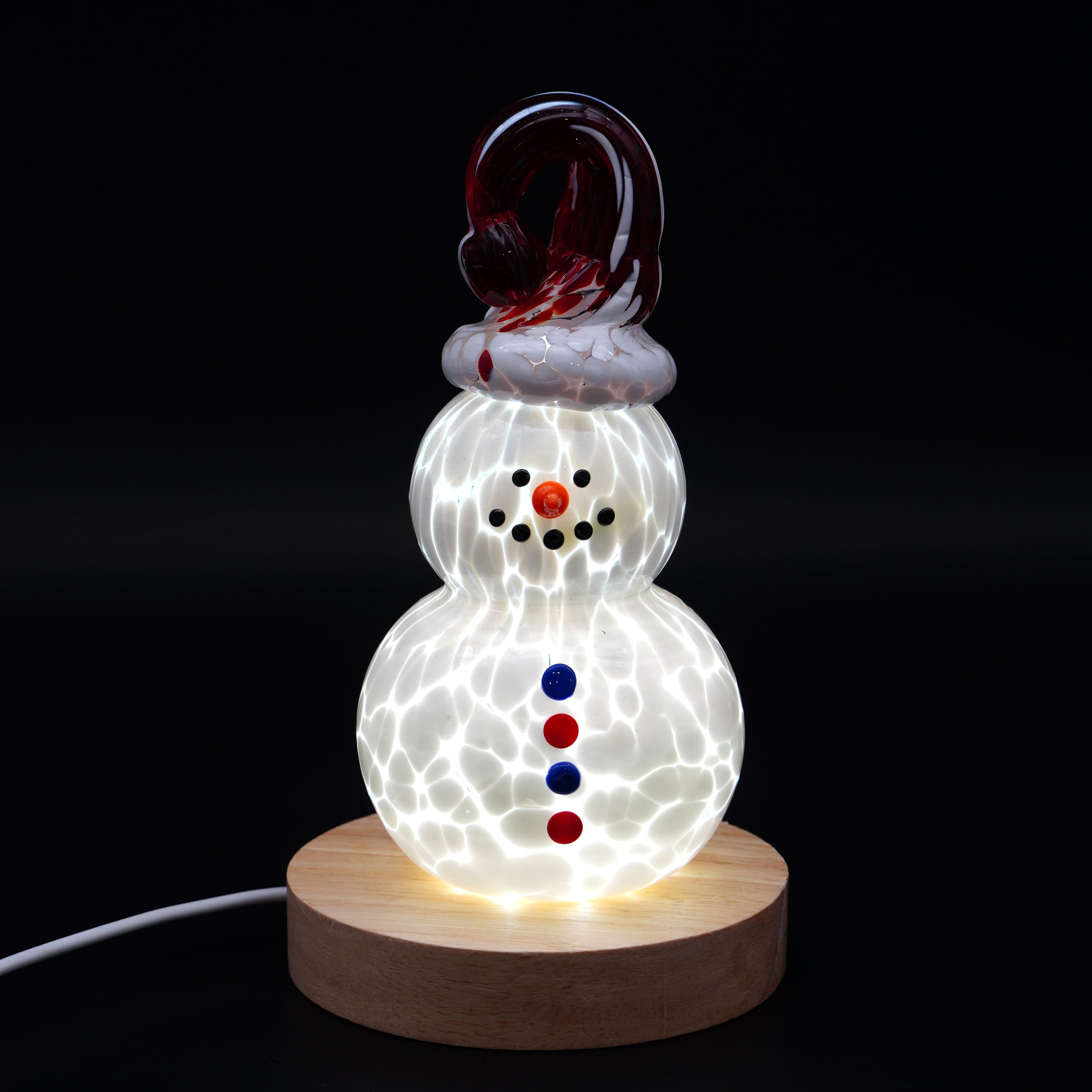 Bonhomme de neige en verre soufflé
