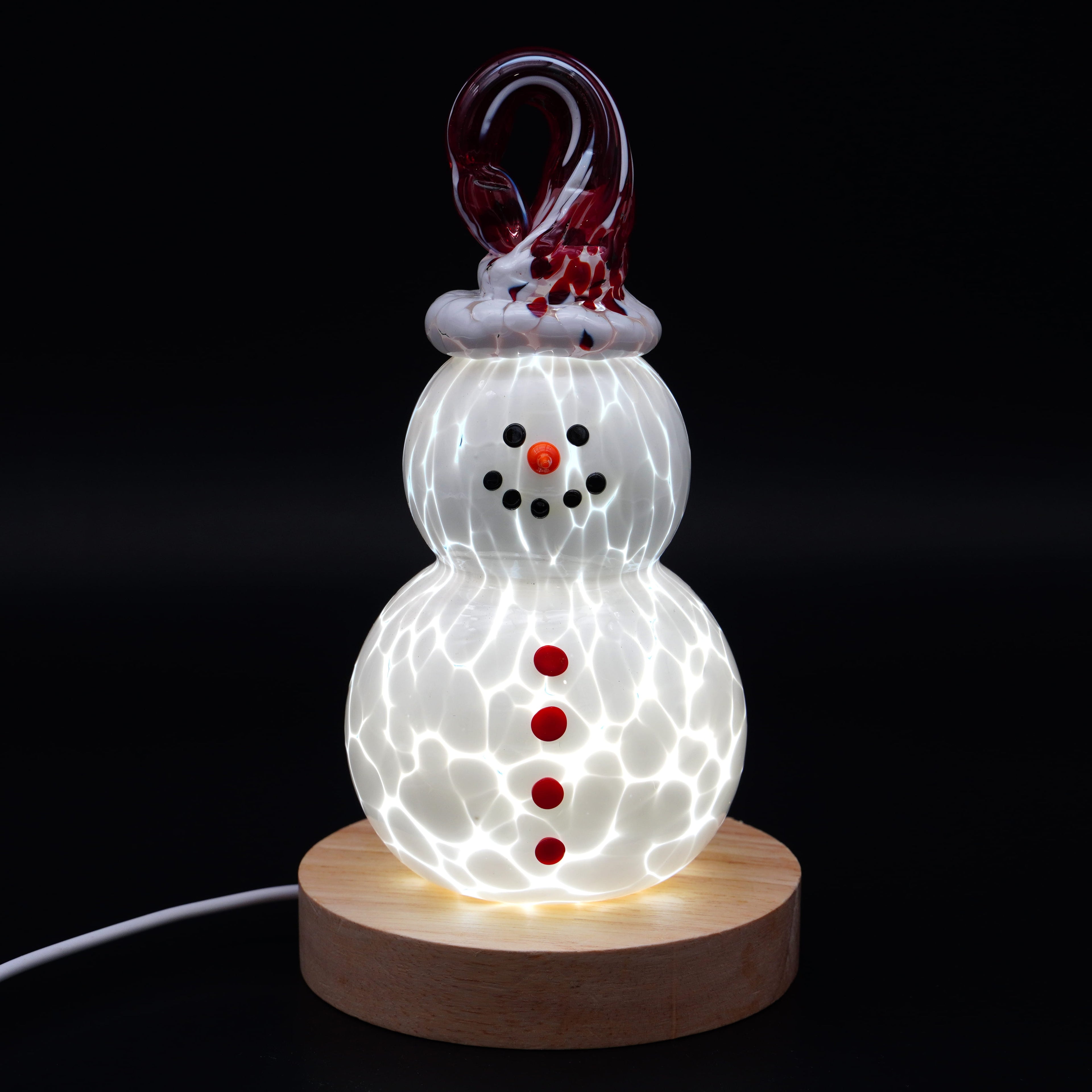 Bonhomme de neige en verre soufflé