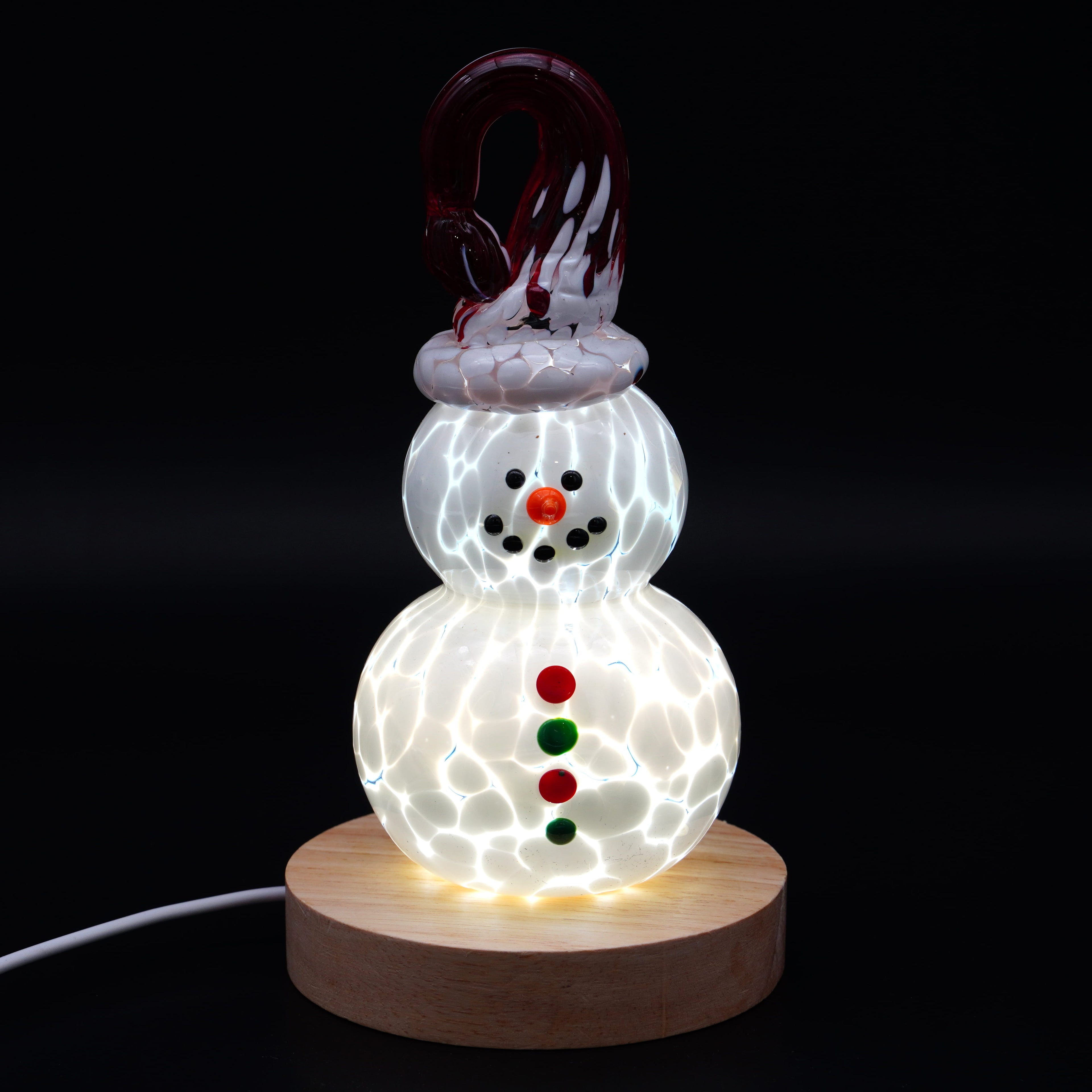 Bonhomme de neige en verre soufflé