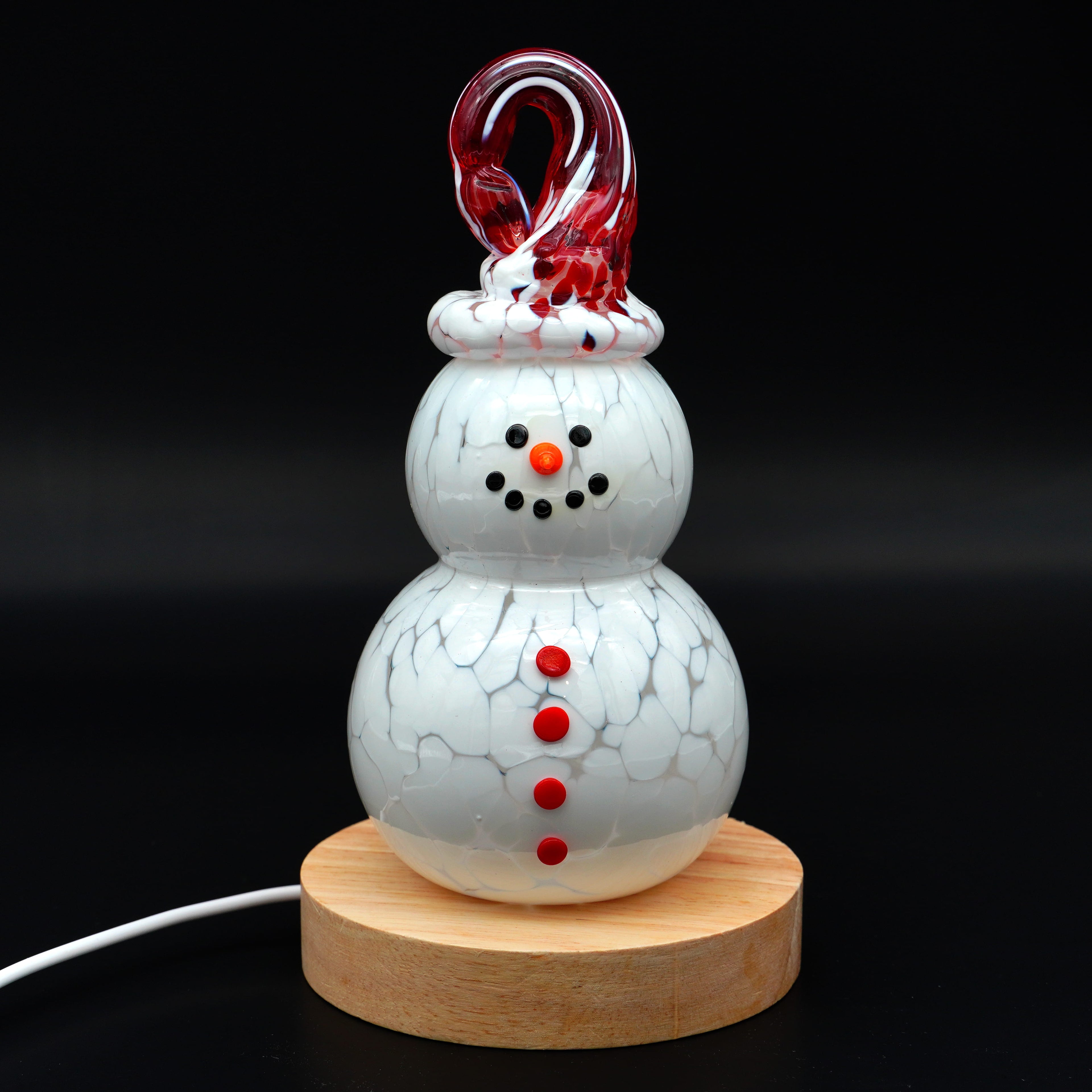 Bonhomme de neige en verre soufflé