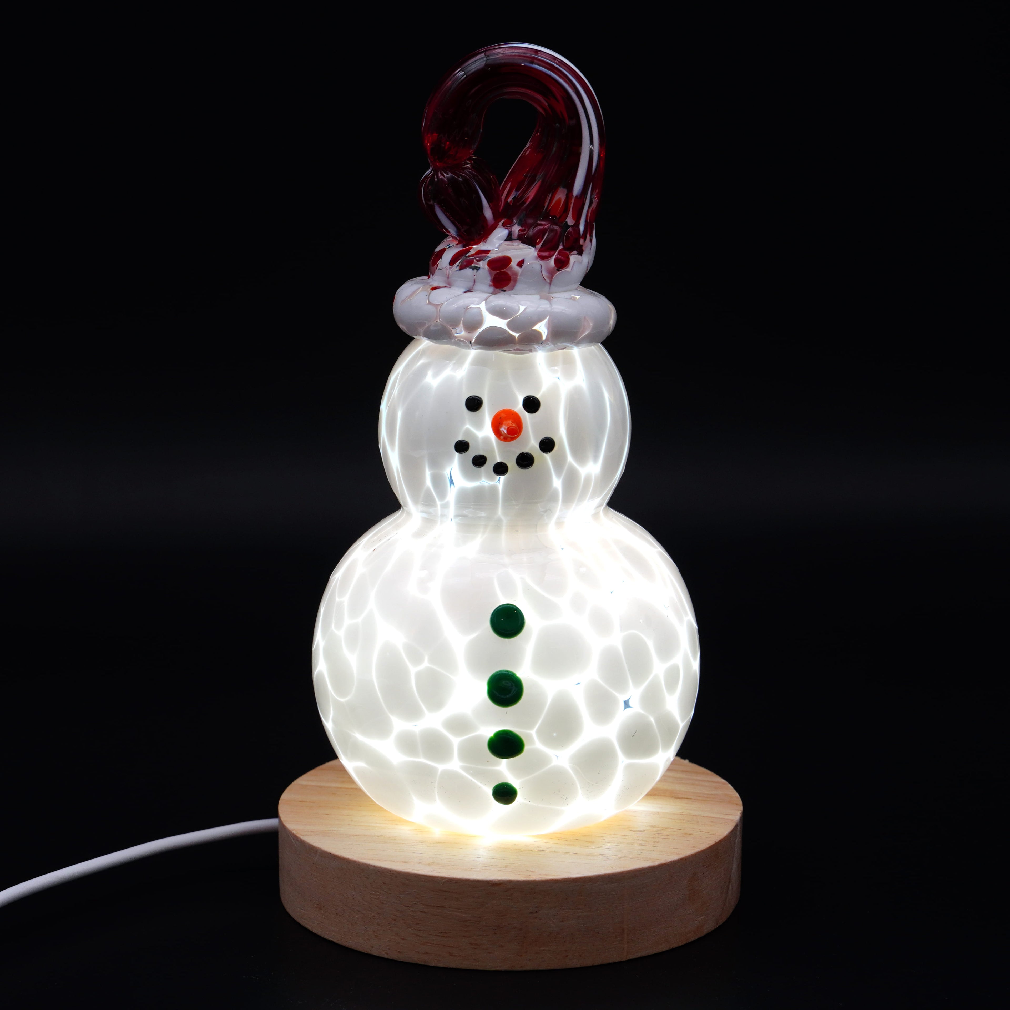 Bonhomme de neige en verre soufflé