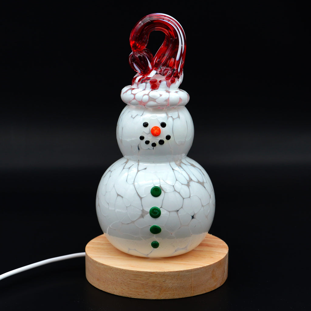 Bonhomme de neige en verre soufflé