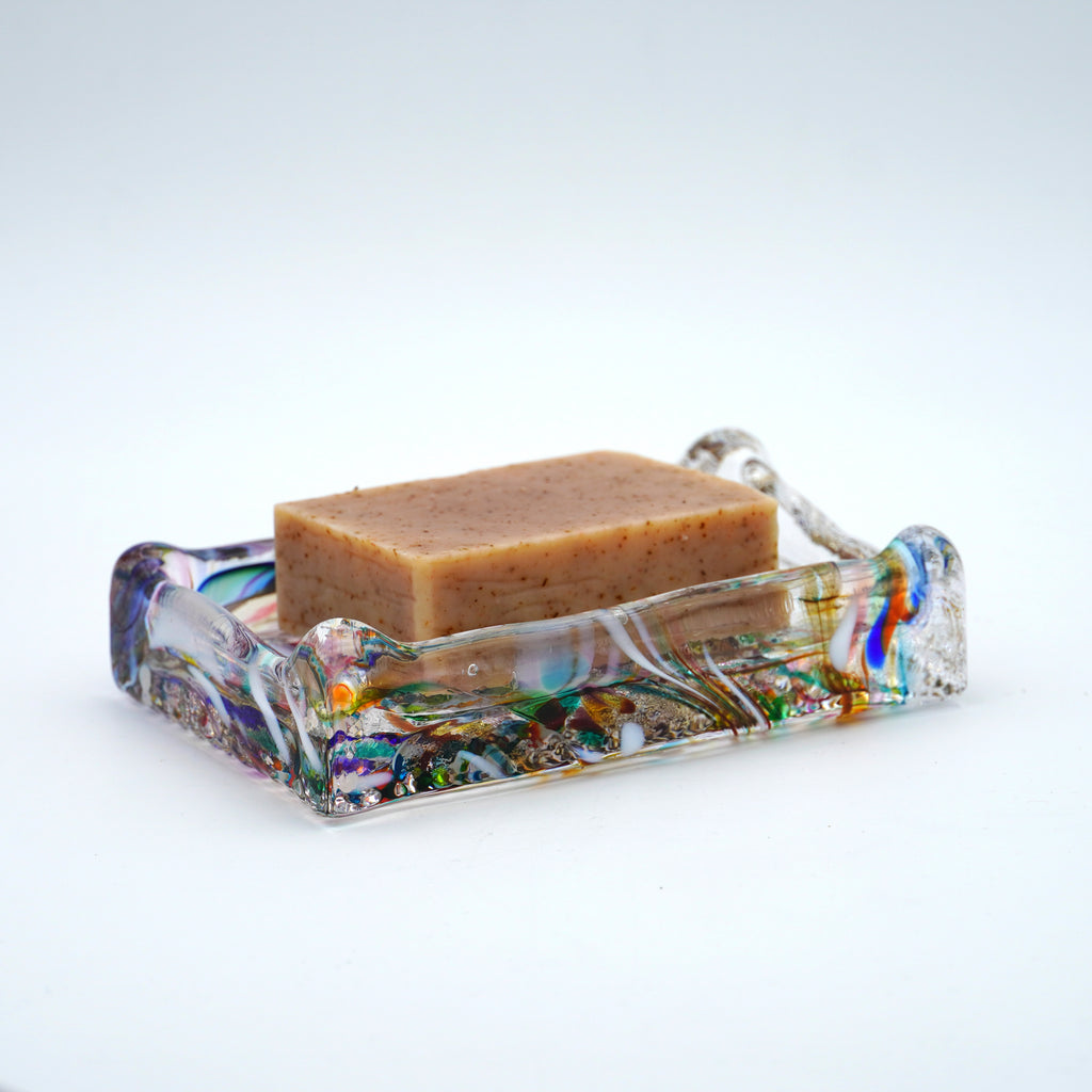 Porte savon en verre
