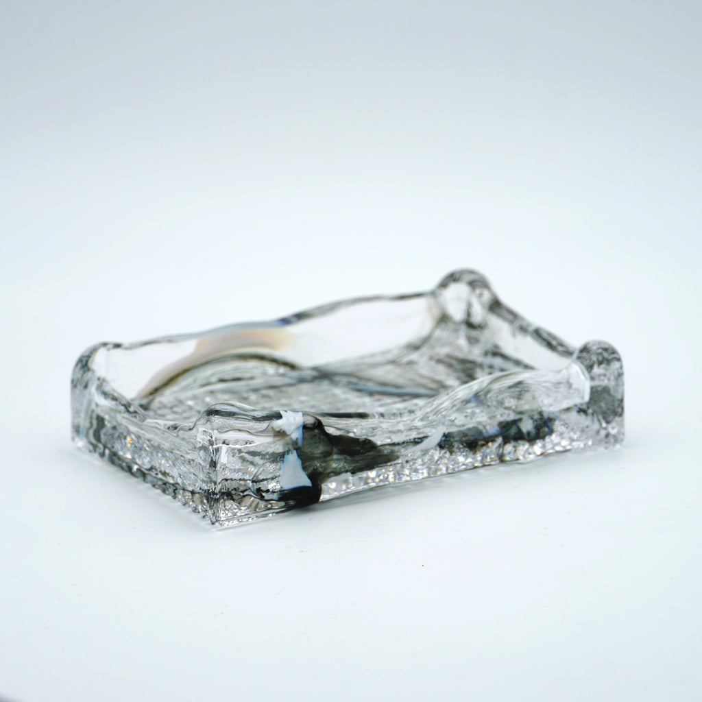 Porte savon en verre