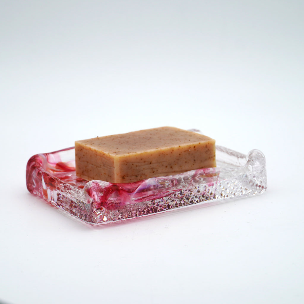 Porte savon en verre